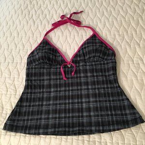 Converse Halter Tankini Top- emo, scene, early 2000s, 00s, fox, hot pink alt y2k